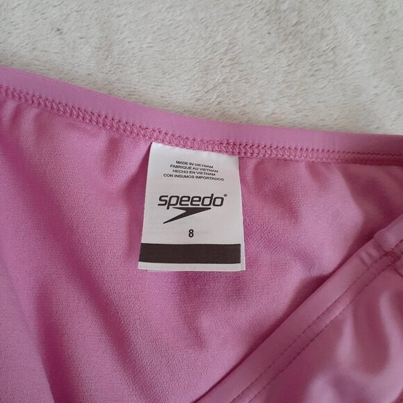 Speedo Girl's Size 8 Purple Tropical Floral Summer Tankini Swimsuit - Picture 9 of 11